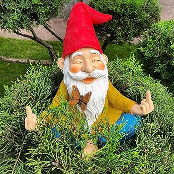 Amazon.co.jp: ガーデンノーム – 禅ノーム像 – 高さ9.25インチ 手描き